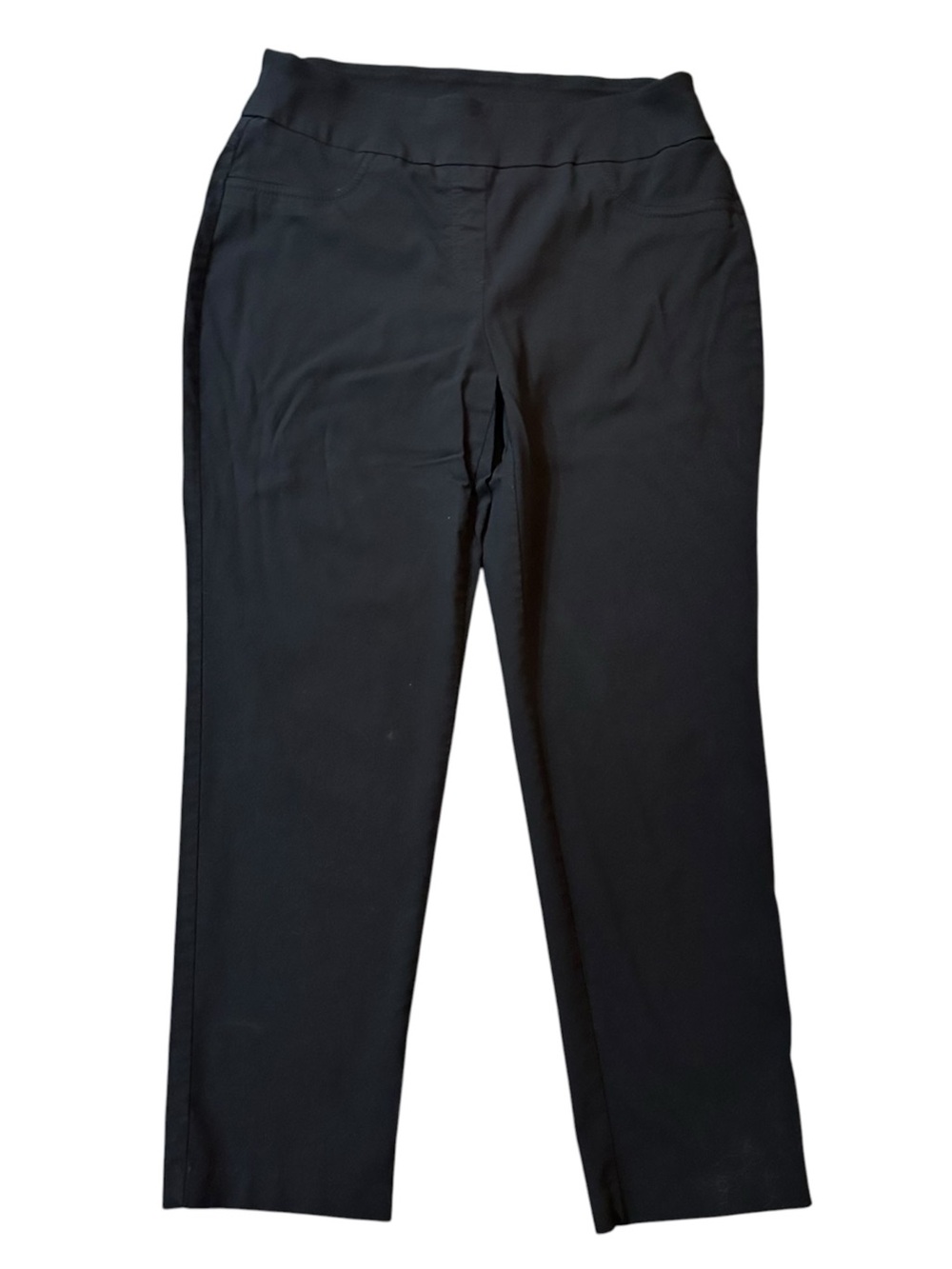 RUBY RD. black stretch pull on straight leg ankle pants size 12